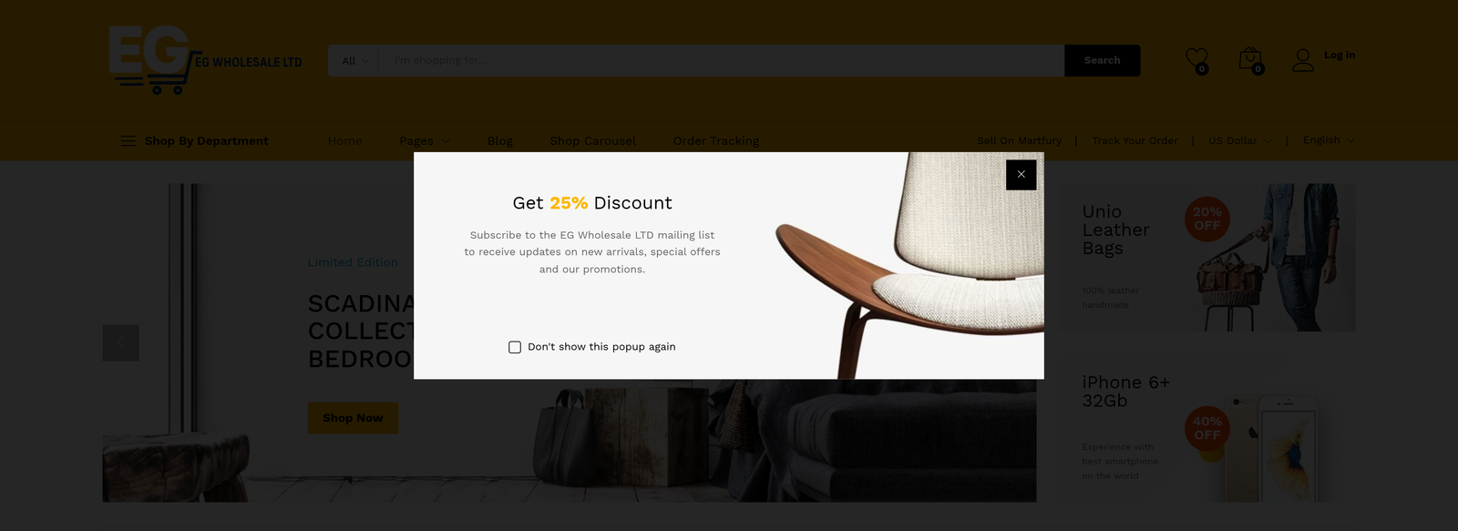 EG Wholesale project screenshot