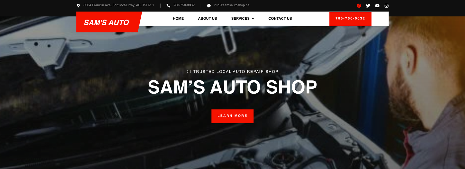 Sam’s Auto Shop project screenshot